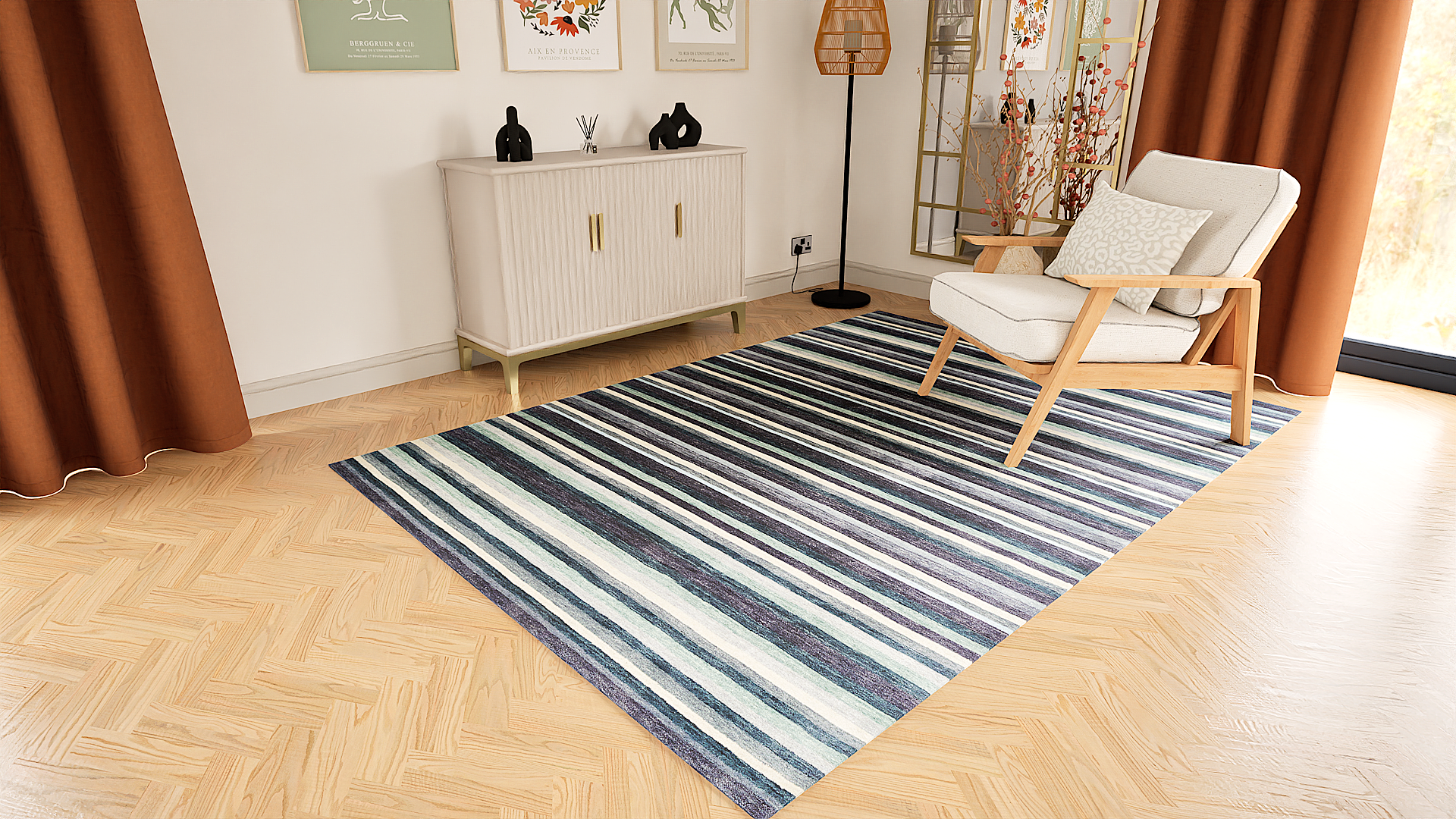 Spice Pepper Stripe Rug