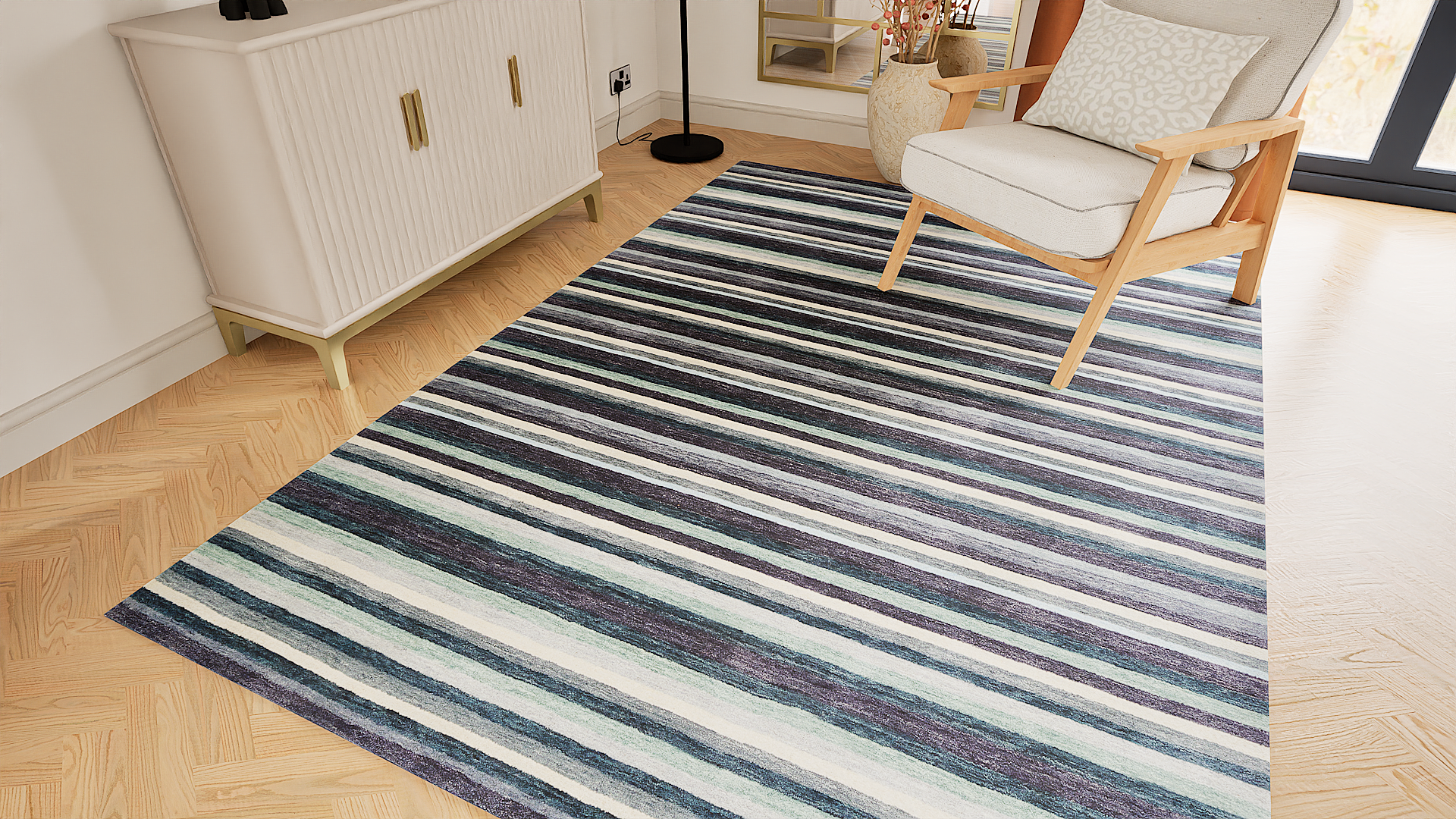 Spice Pepper Stripe Rug