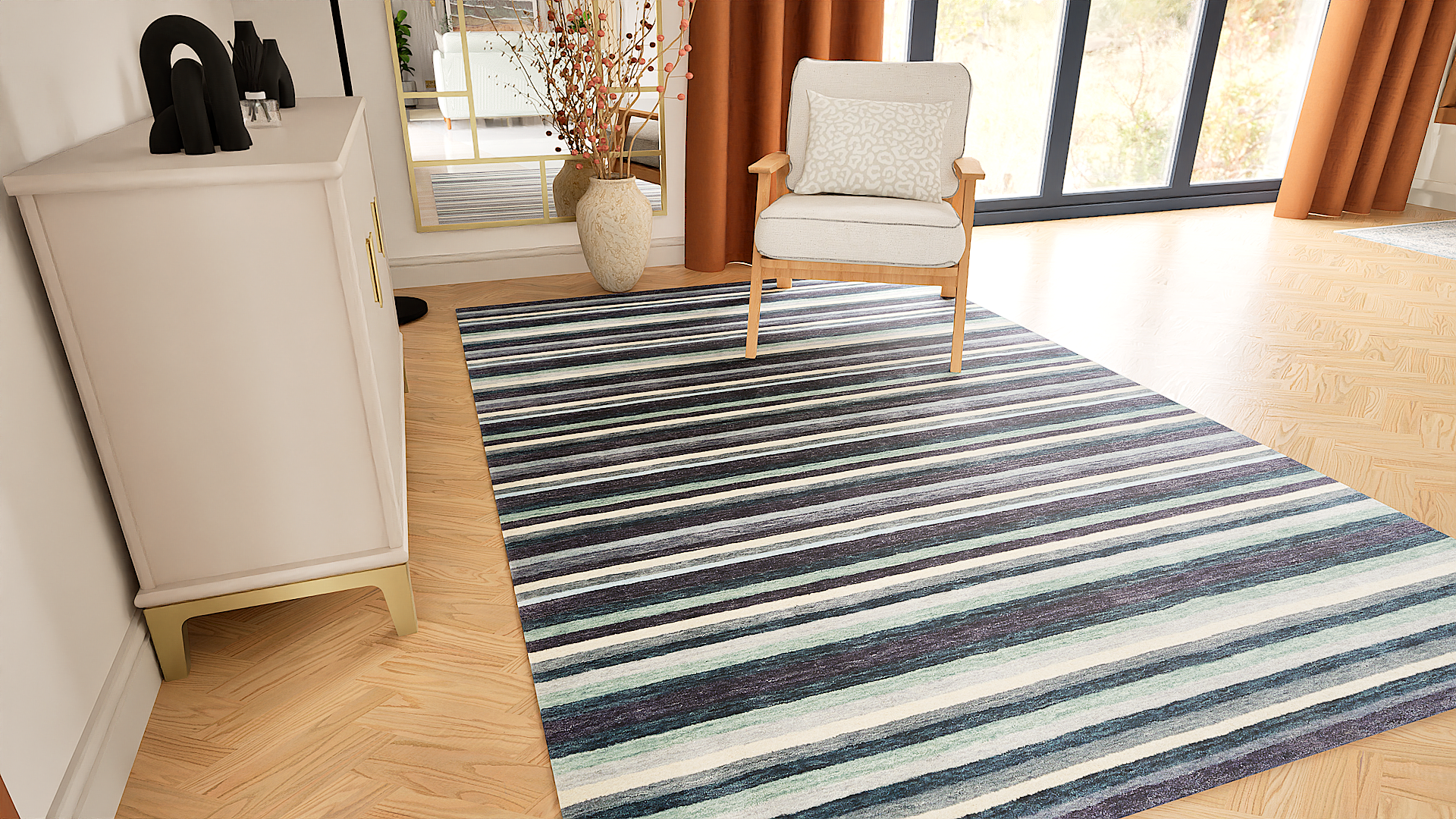 Spice Pepper Stripe Rug