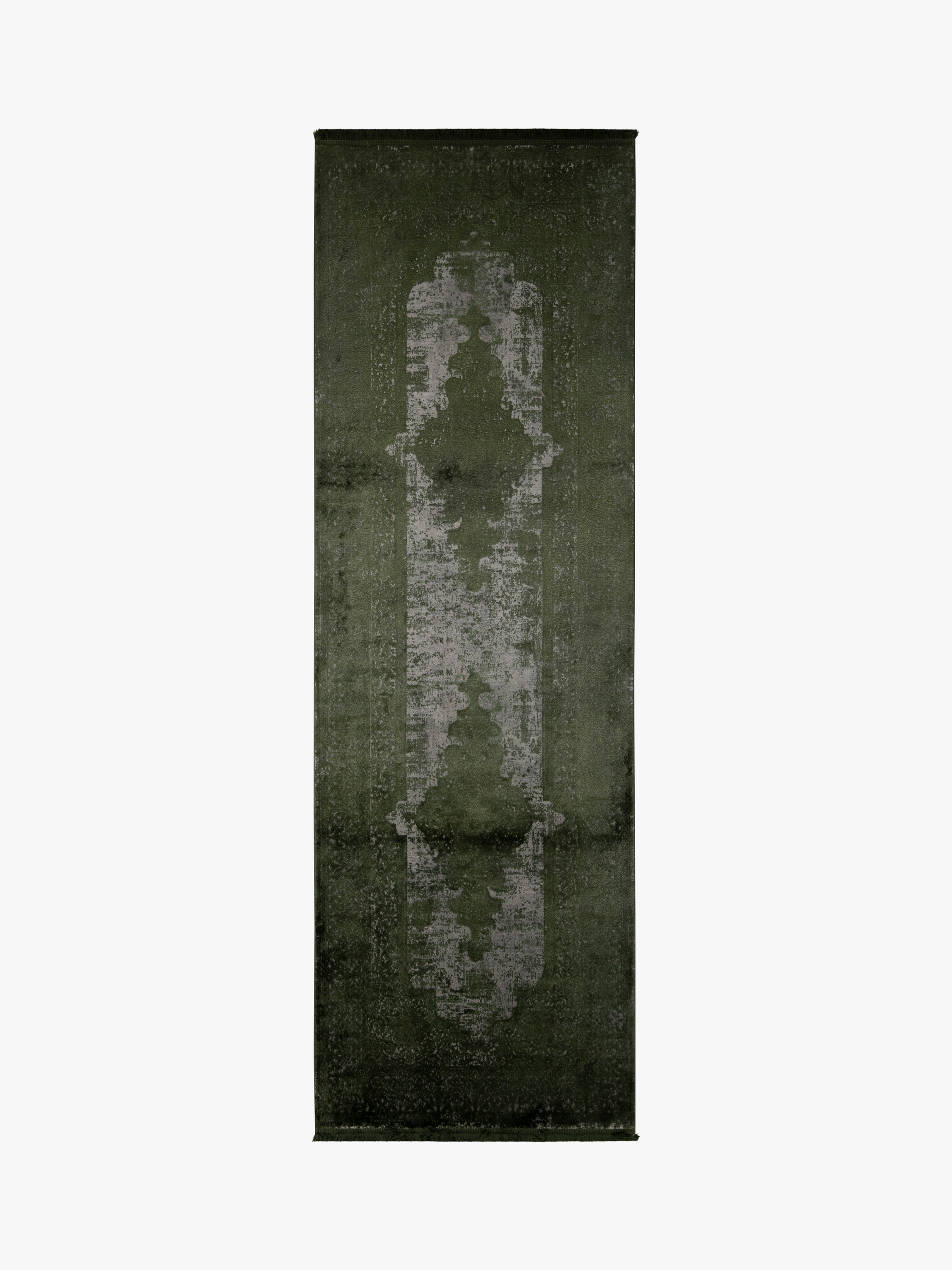 Toros Distressed Medallion Green Overdyed Rug