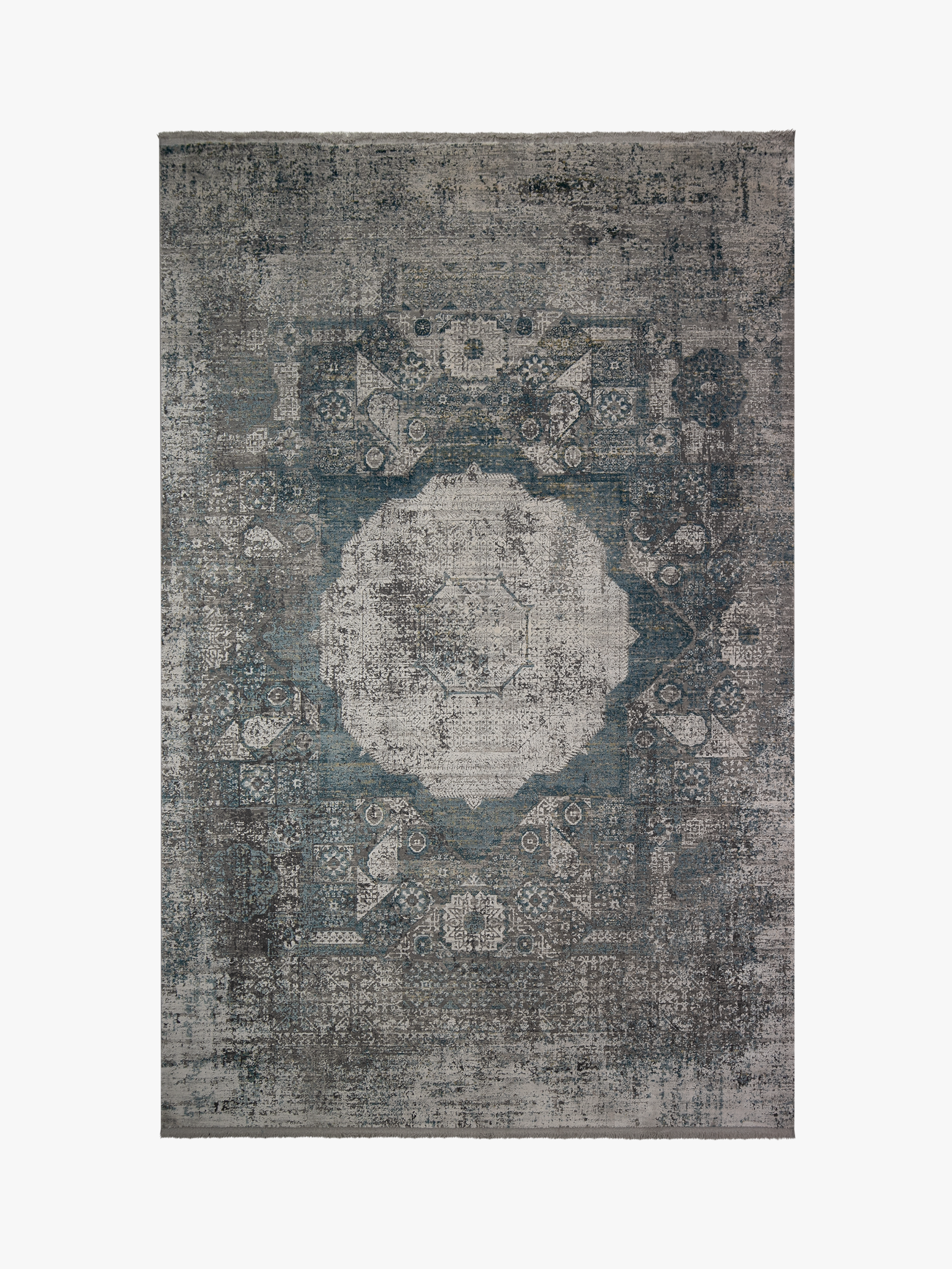 Toros Distressed Mamluk Blue Rug