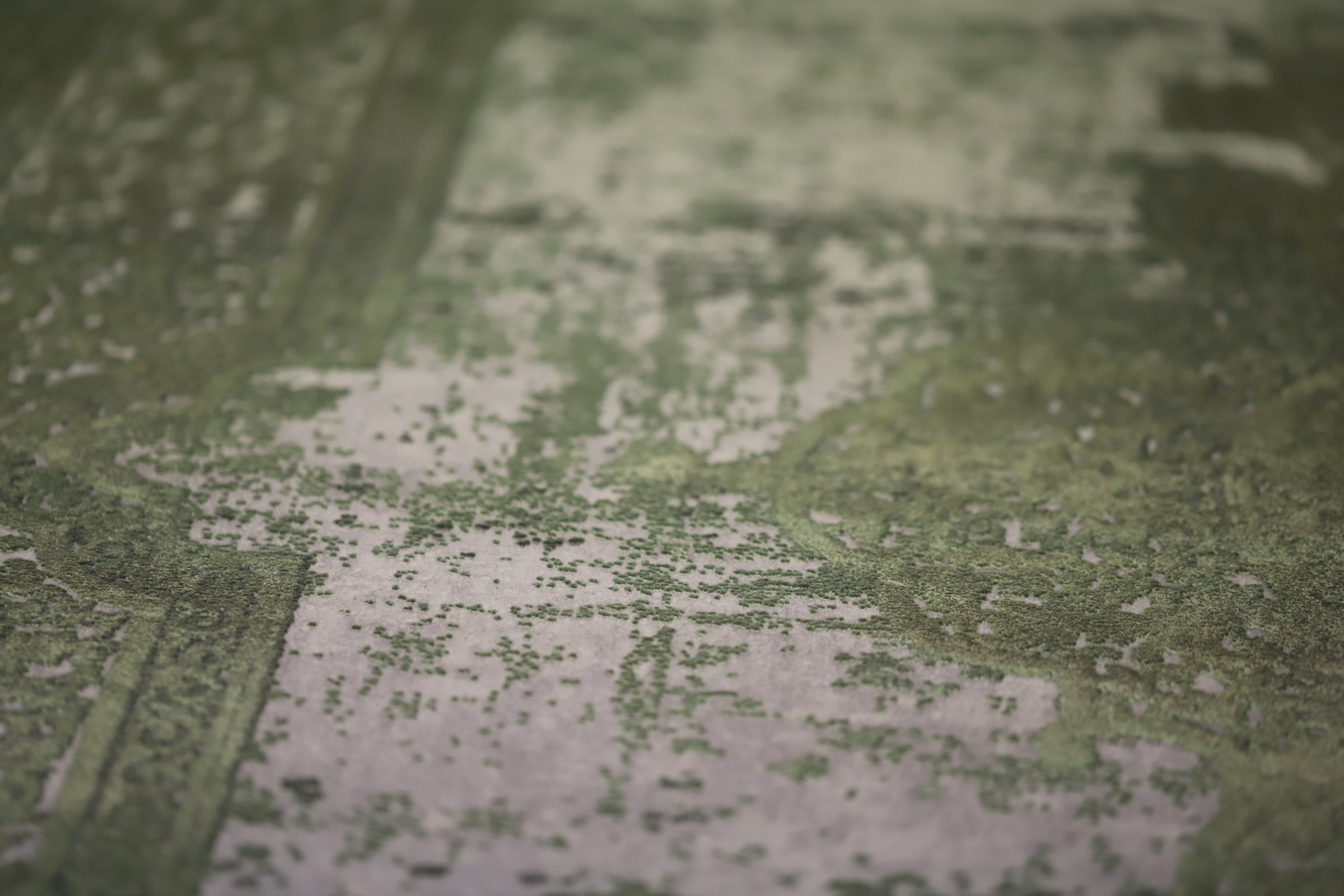 Toros Distressed Medallion Green Overdyed Rug