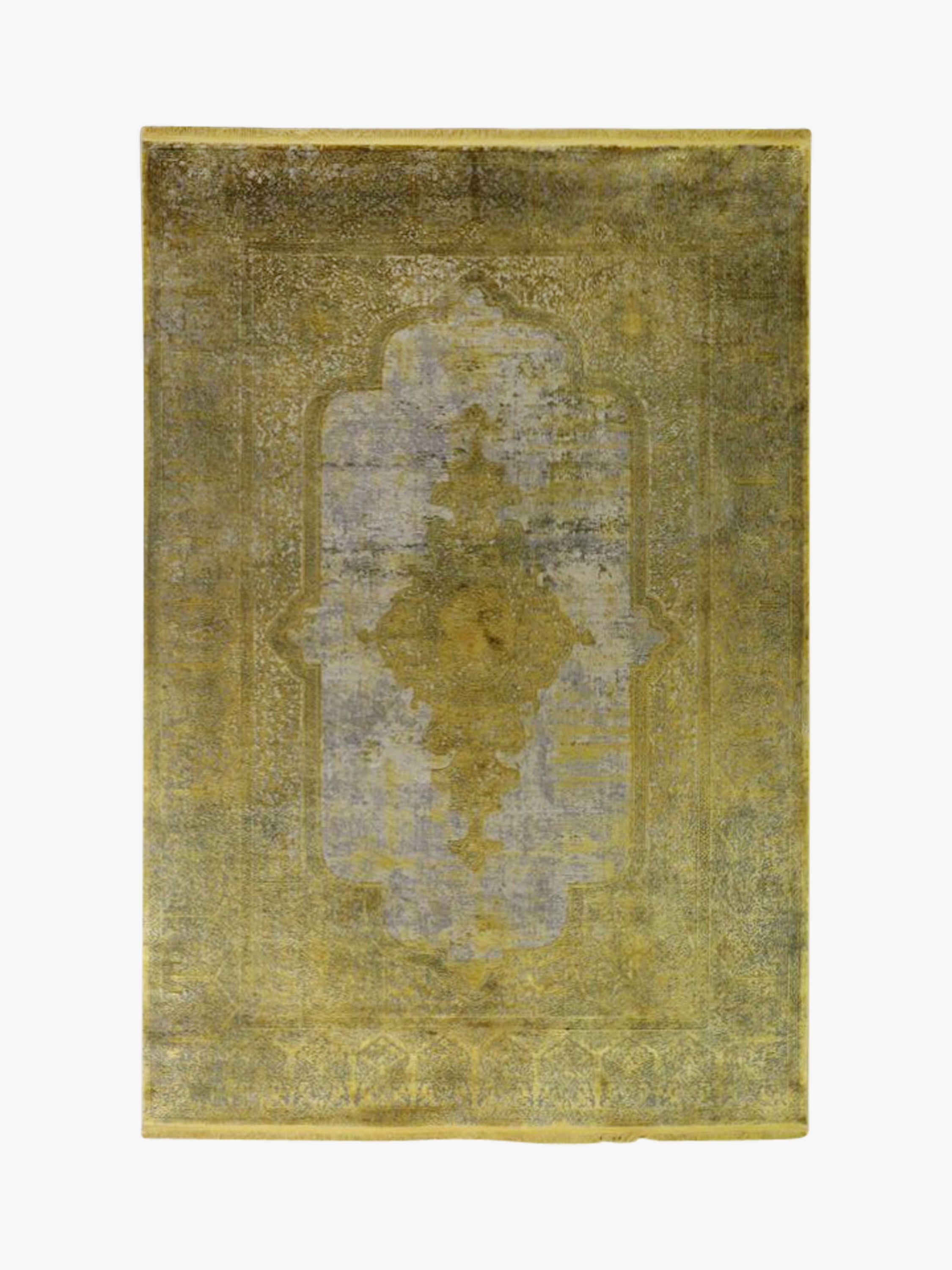 Toros Distressed Medallion Gold Overdyed Rug