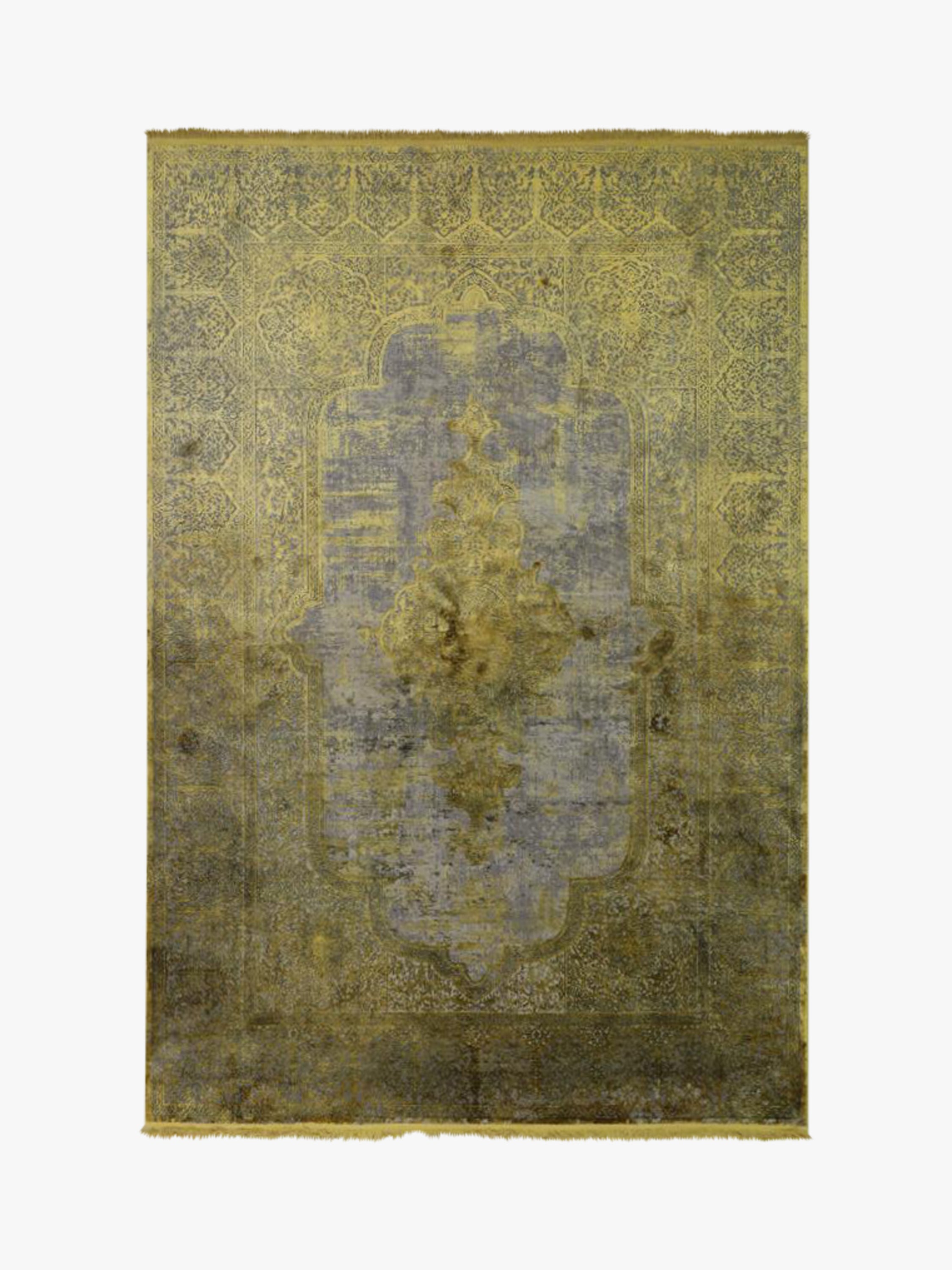 Toros Distressed Medallion Gold Overdyed Rug