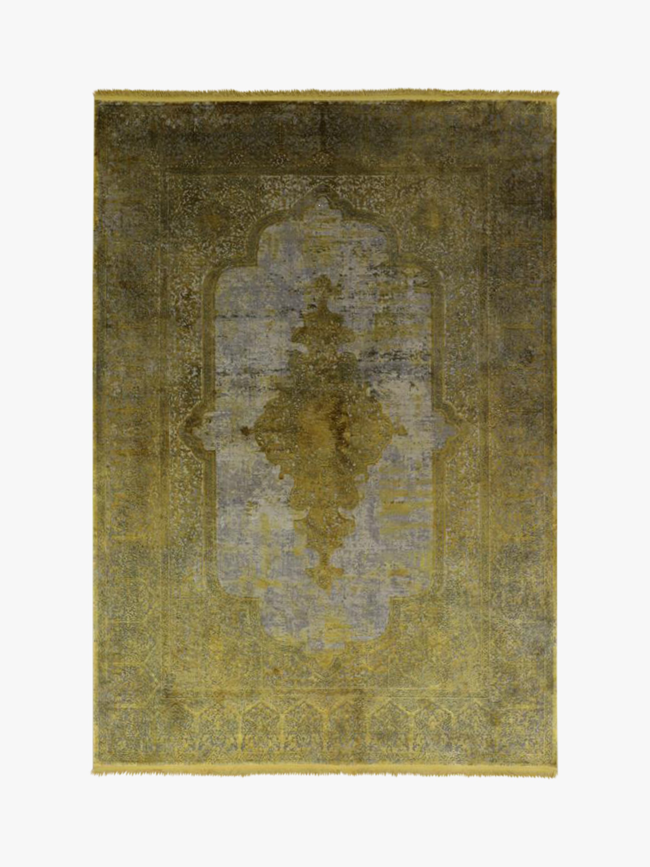 Toros Distressed Medallion Gold Overdyed Rug