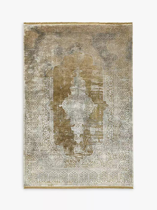 Toros Distressed Medallion Mink Overdyed Rug
