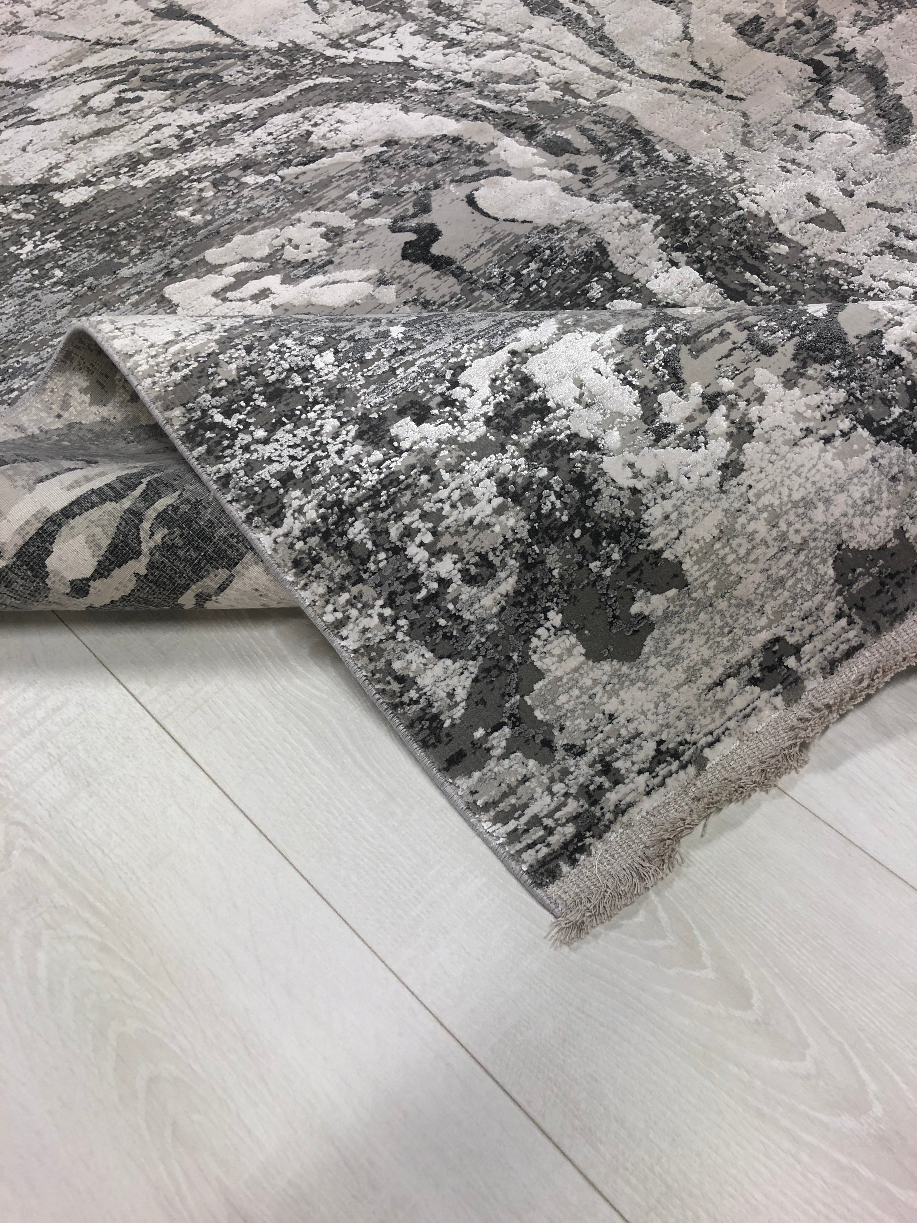 Toros Distressed Abyss Frost Grey Rug