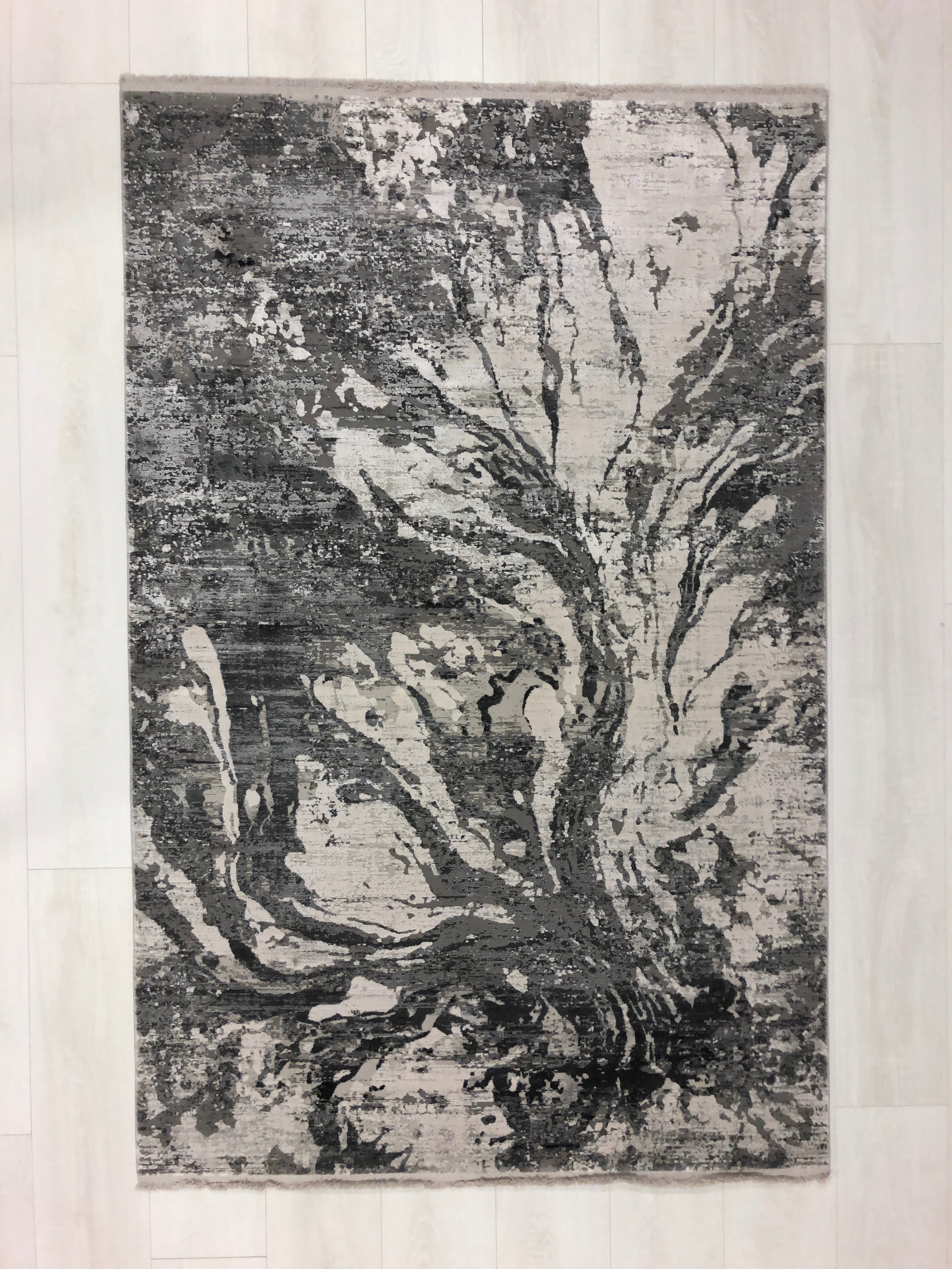 Toros Distressed Abyss Frost Grey Rug