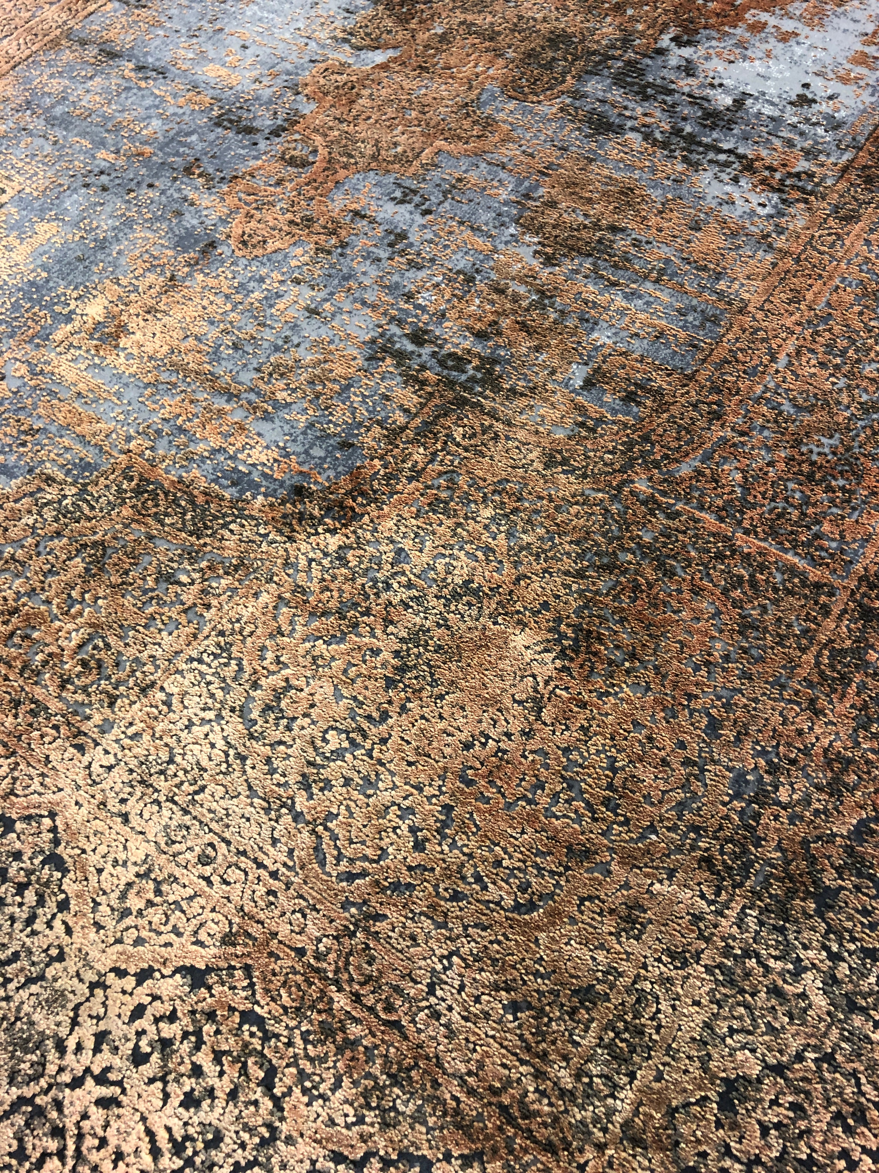 Toros Distressed Medallion Copper Overdyed Rug