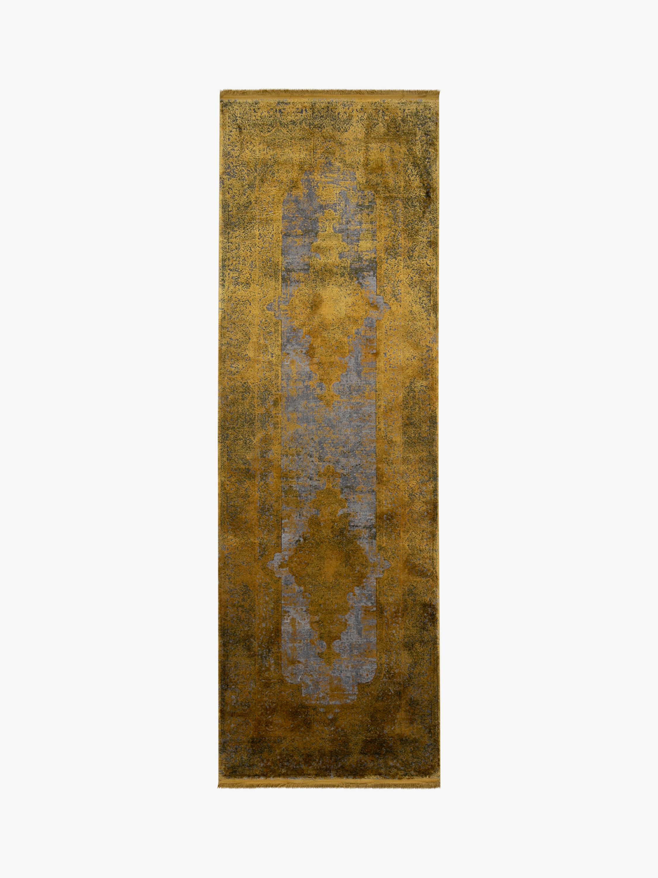 Toros Distressed Medallion Gold Overdyed Rug