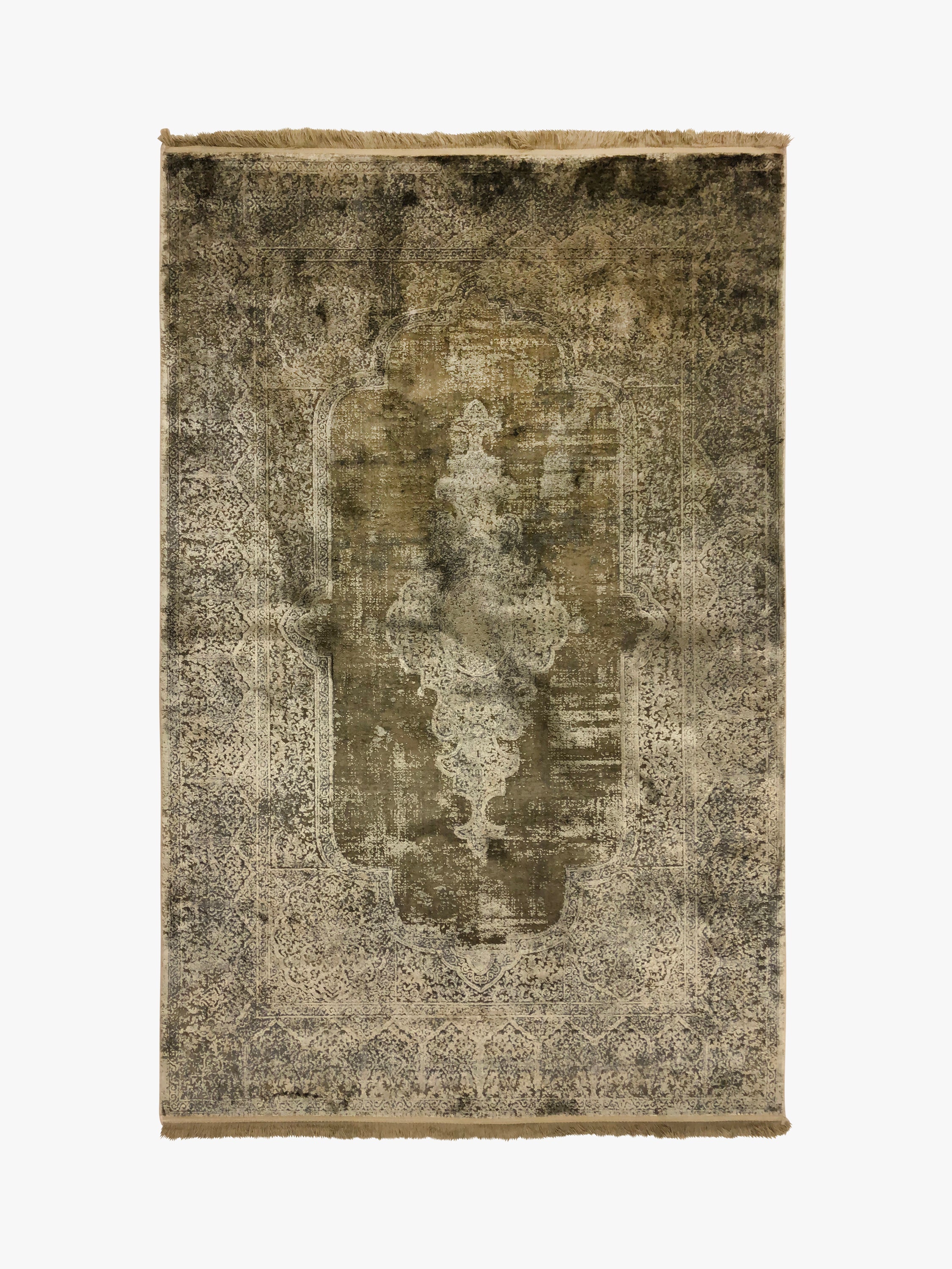 Toros Distressed Medallion Mink Overdyed Rug