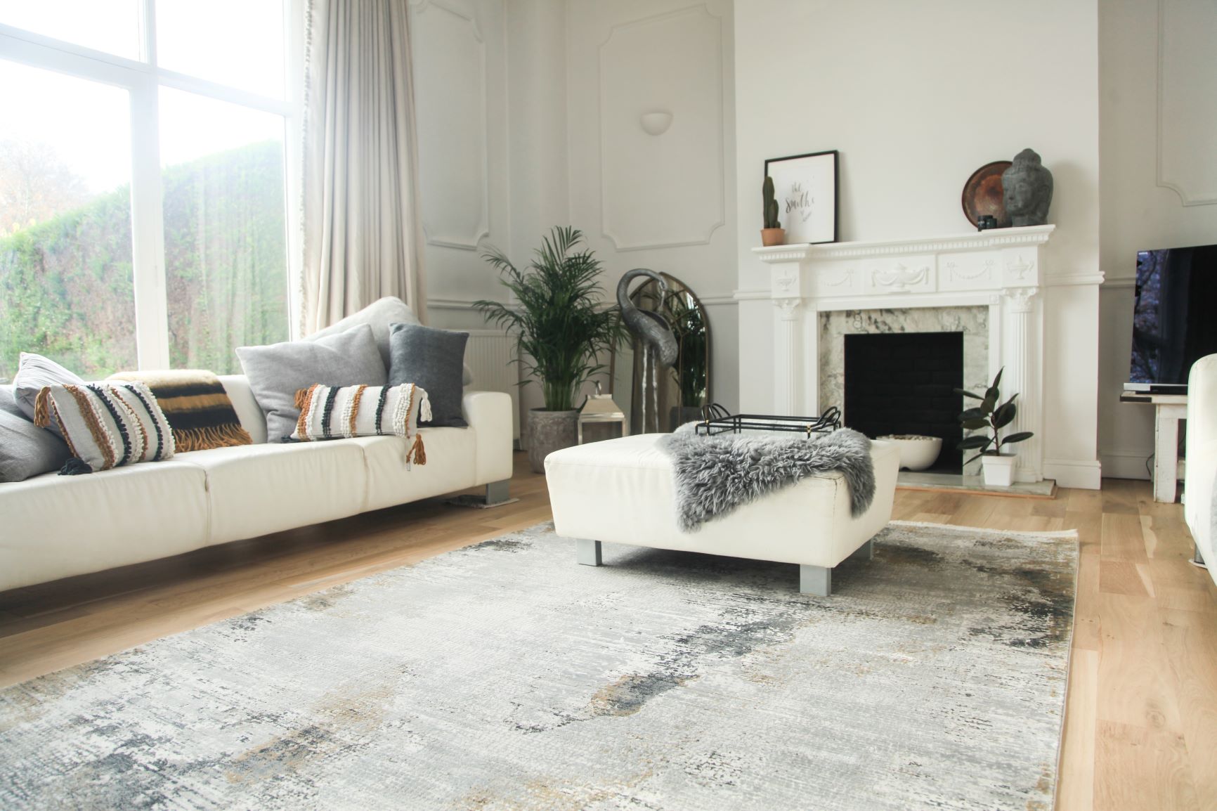 Toros Distressed Illusion Frost Grey Rug
