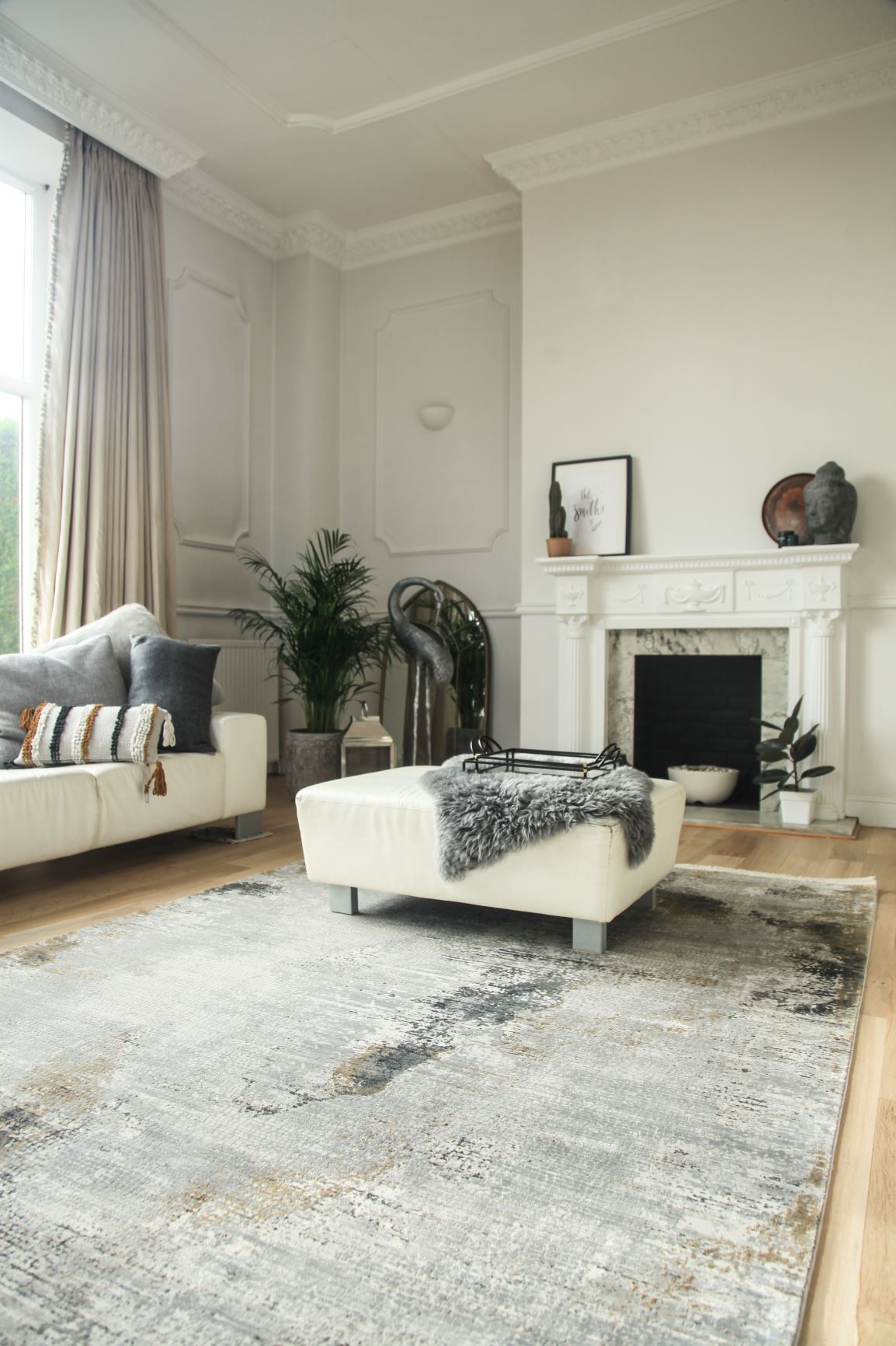 Toros Distressed Illusion Frost Grey Rug