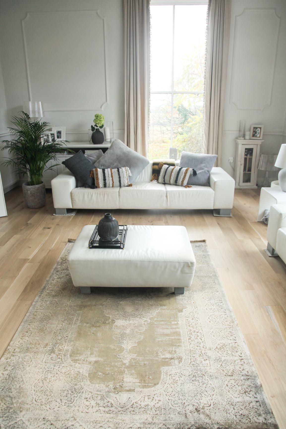 Toros Distressed Medallion Mink Overdyed Rug