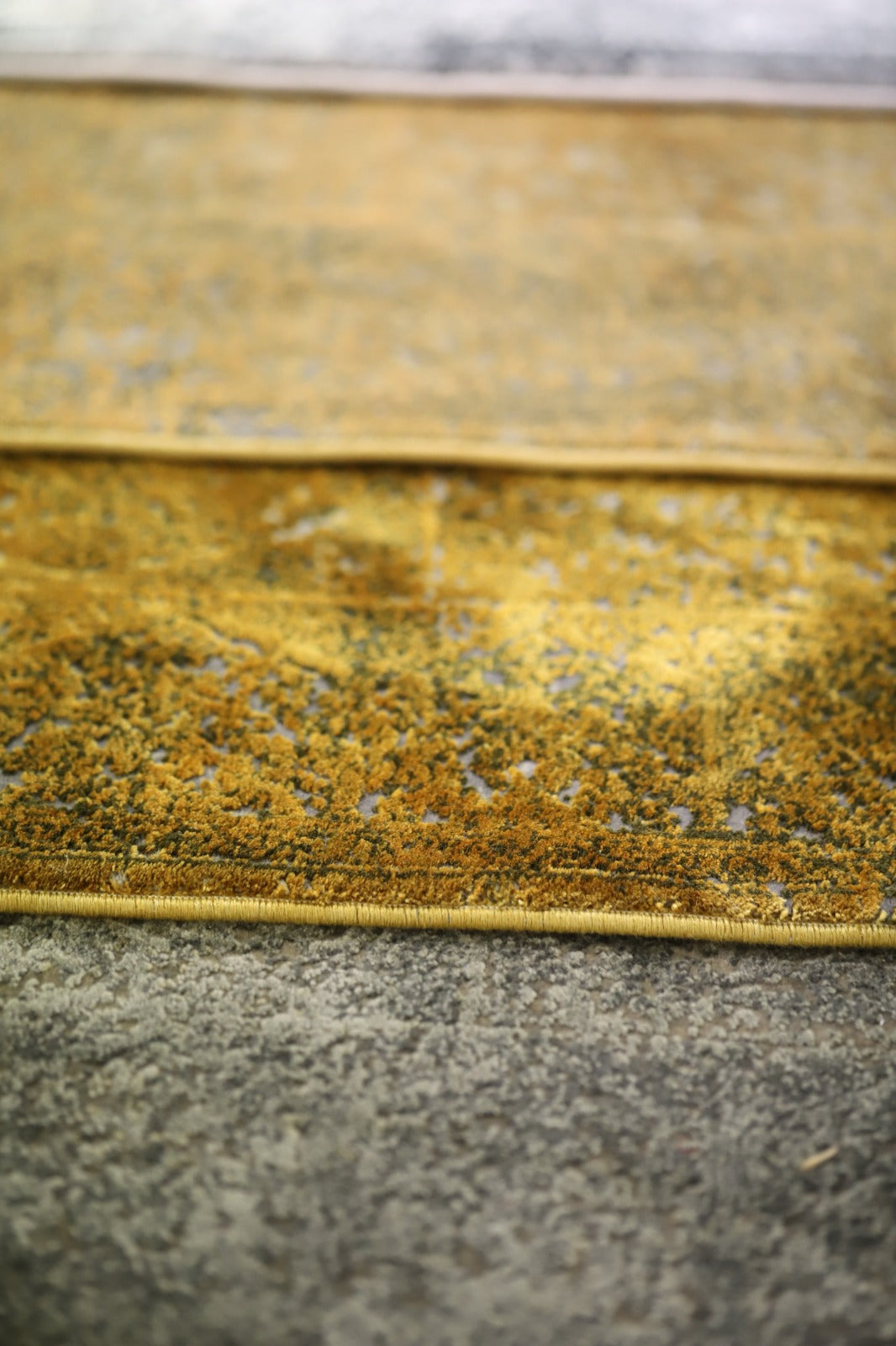 Toros Distressed Medallion Gold Overdyed Rug