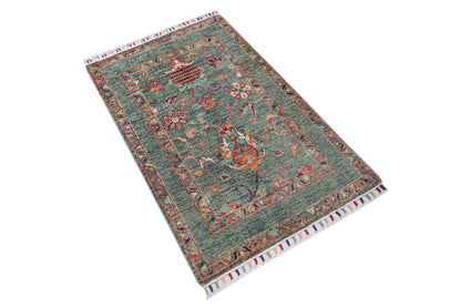 Sultani Green Rug PC 57469 - 1.30m X 0.87m