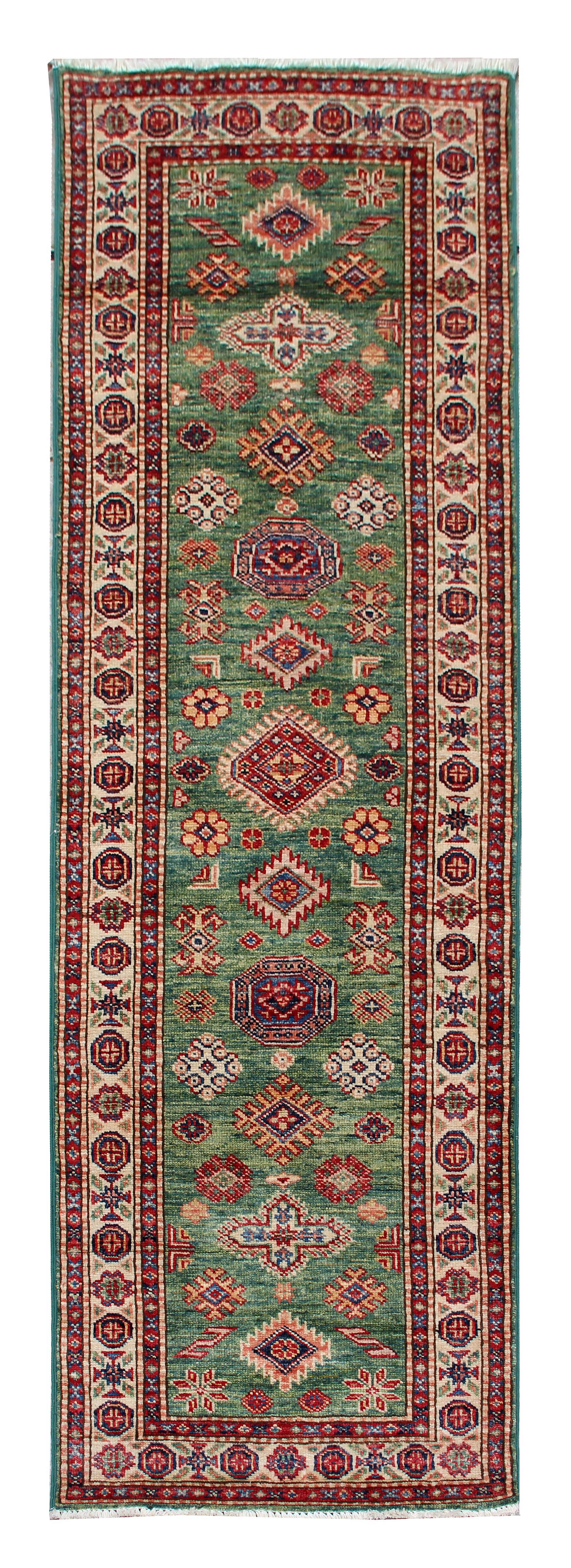 Supreme Kazak Green Rug PC 54559 - 1.83m X 0.60m