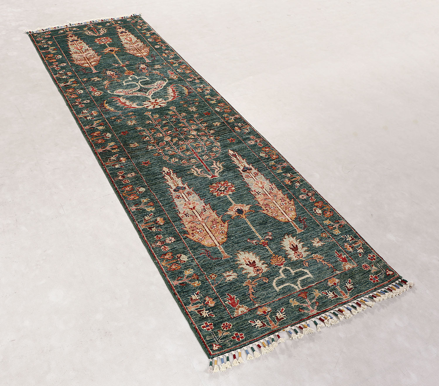 Pictorial Green Rug PC 56886 - 2.42m X 0.73m