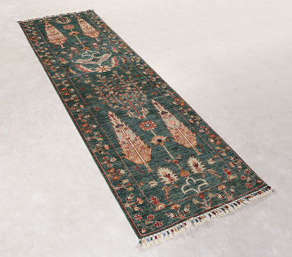 Pictorial Green Rug PC 56886 - 2.42m X 0.73m