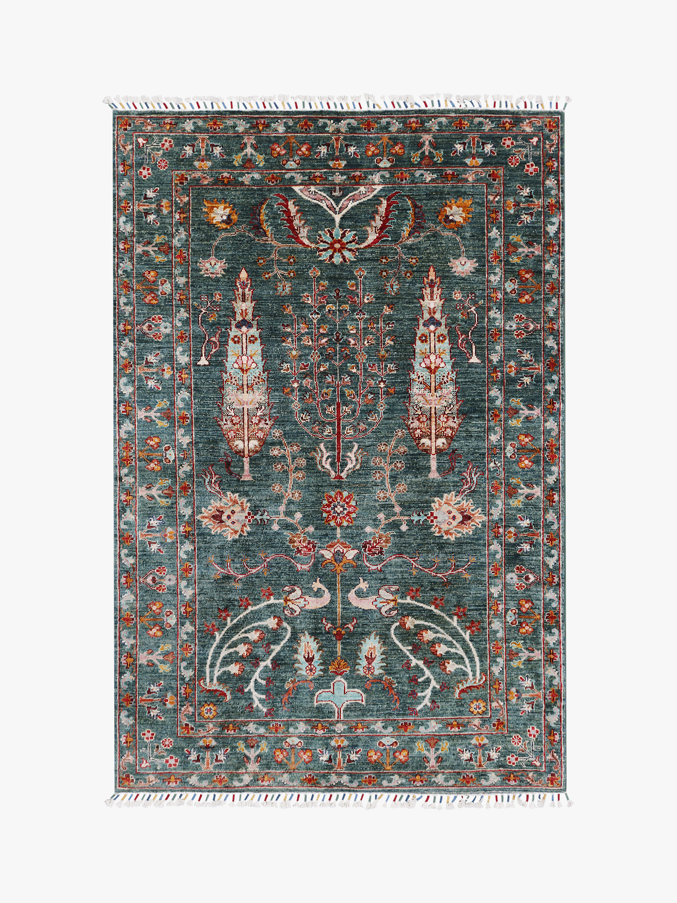 Pictorial Green Rug PC 56878 - 1.84m X 1.25m
