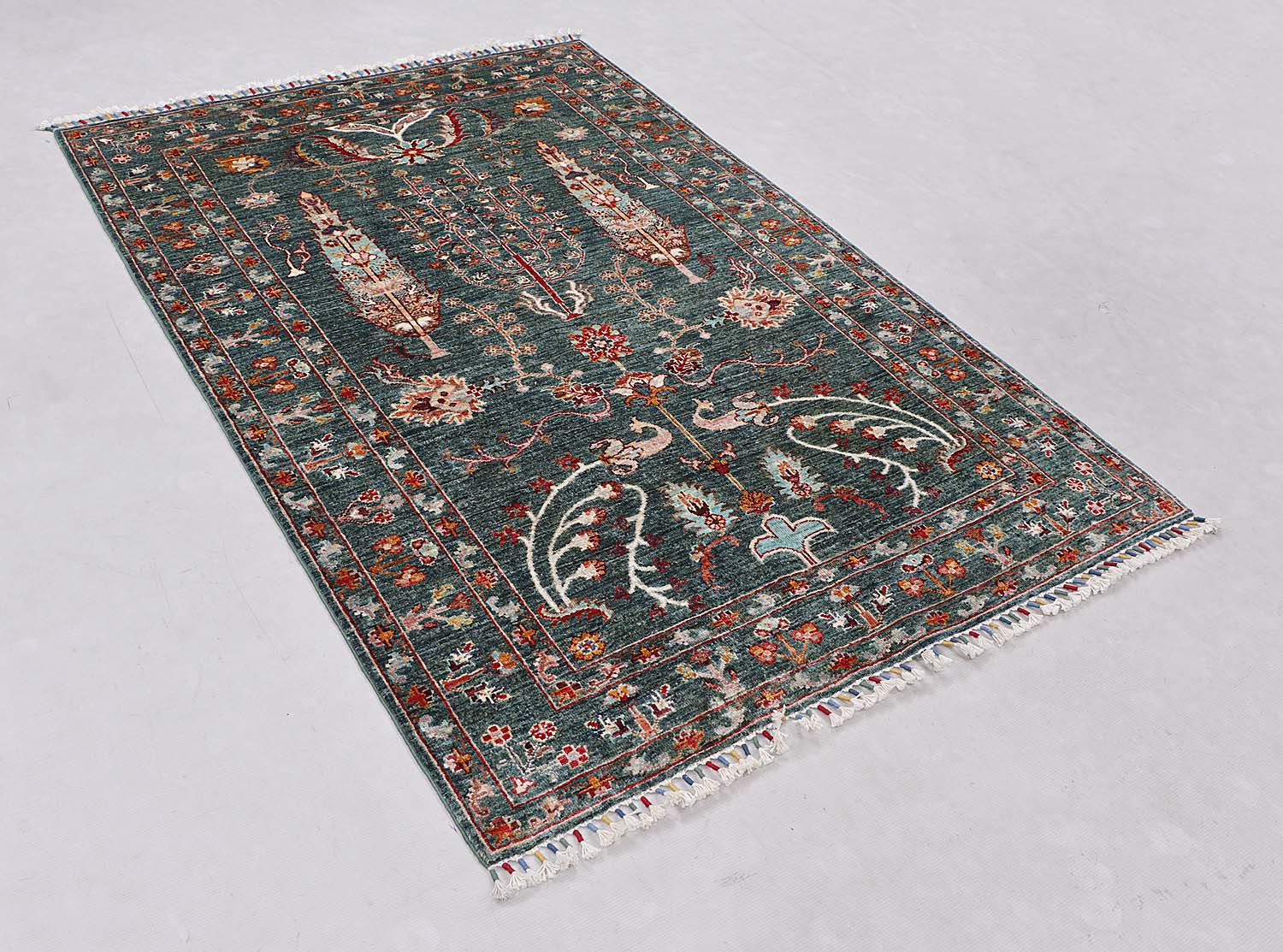 Pictorial Green Rug PC 56878 - 1.84m X 1.25m