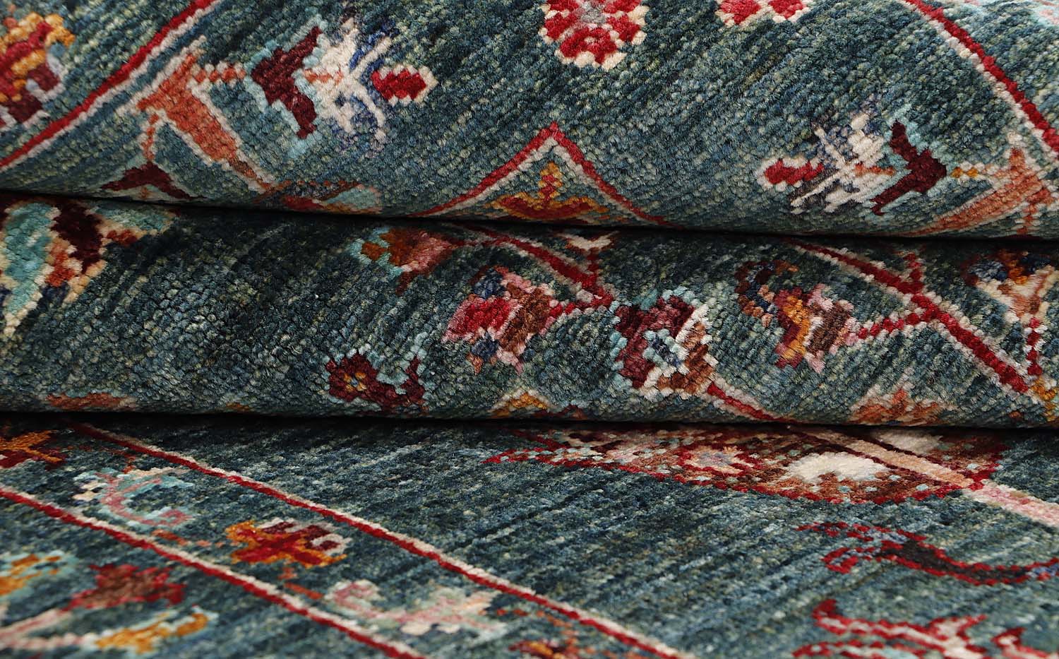 Pictorial Green Rug PC 56878 - 1.84m X 1.25m