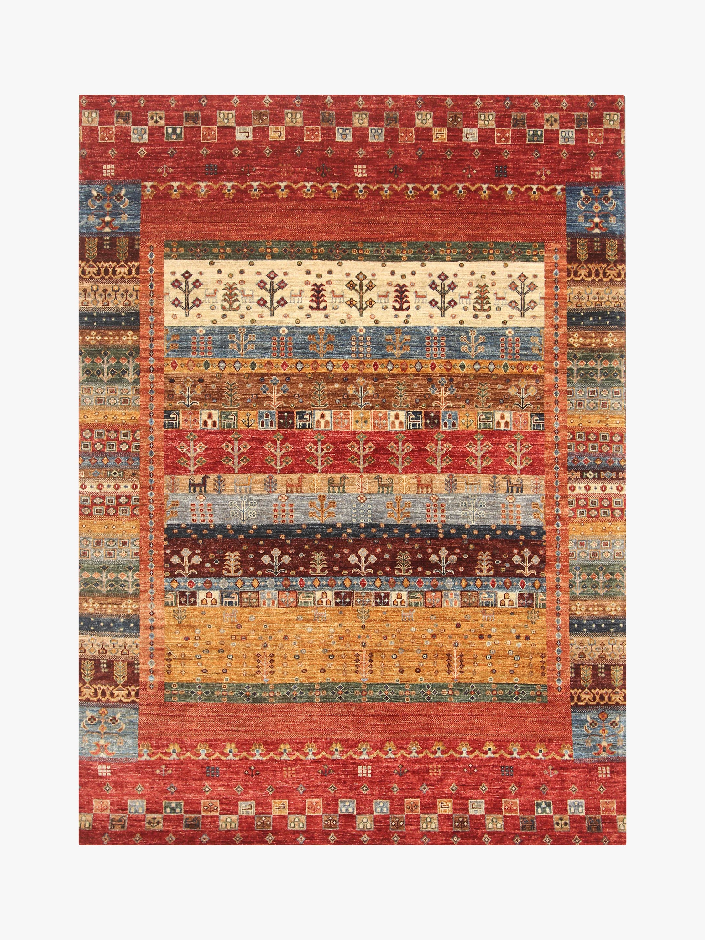 Loribaft Red Rug PC 55837 - 2.09m X 1.54m