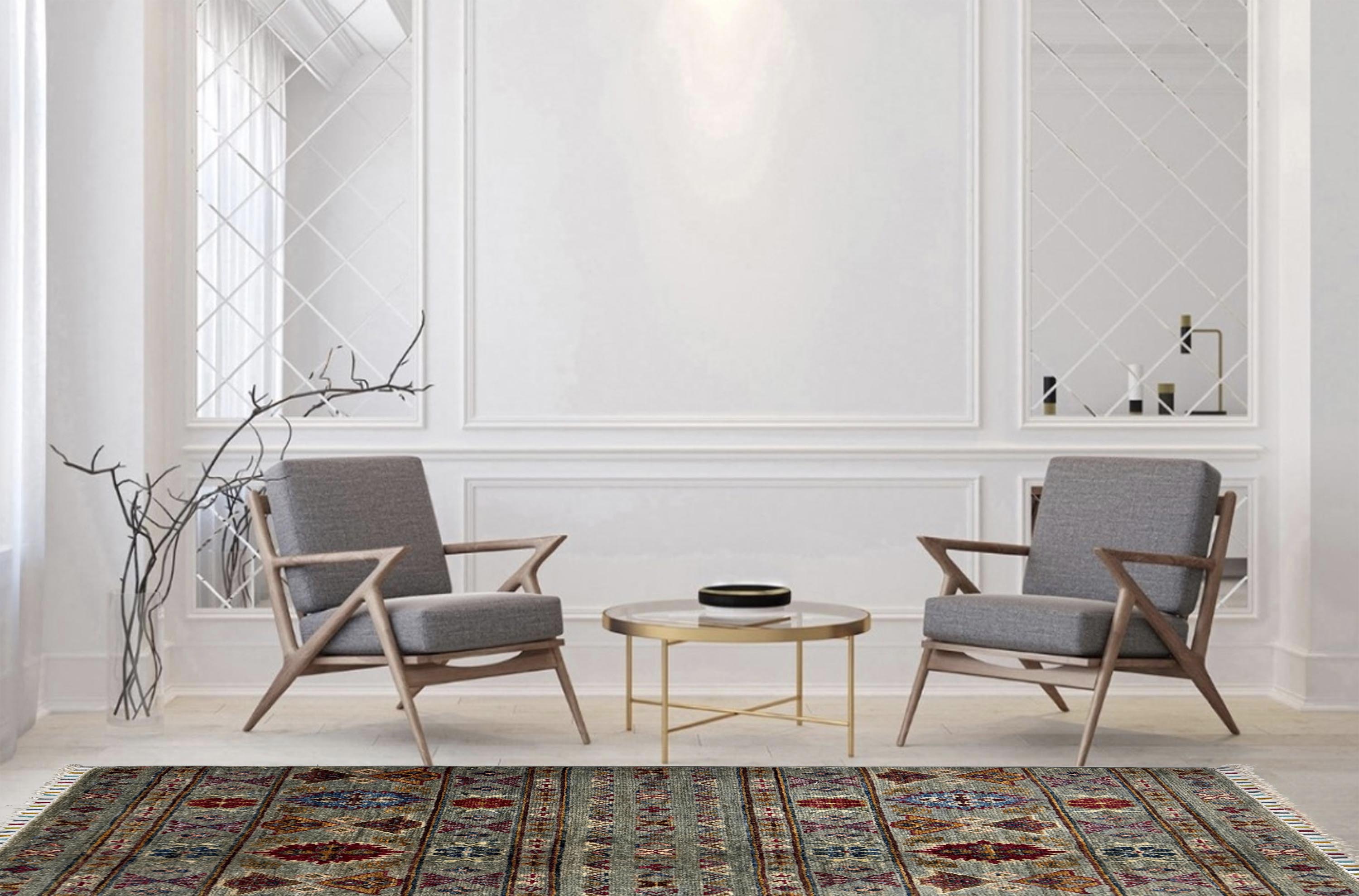 Khurjeen Grey Rug PC 57411 - 1.18m X 0.88m