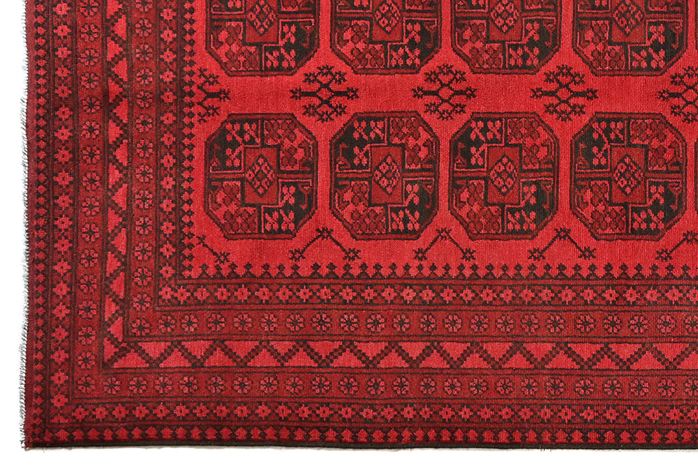 Red Afghan Rug PC 50650 - 2.38m X 1.65m