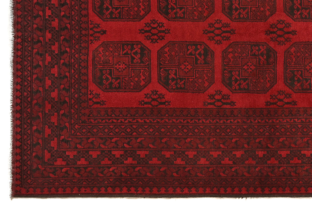 Red Afghan Rug PC 50652 - 2.41m X 1.61m