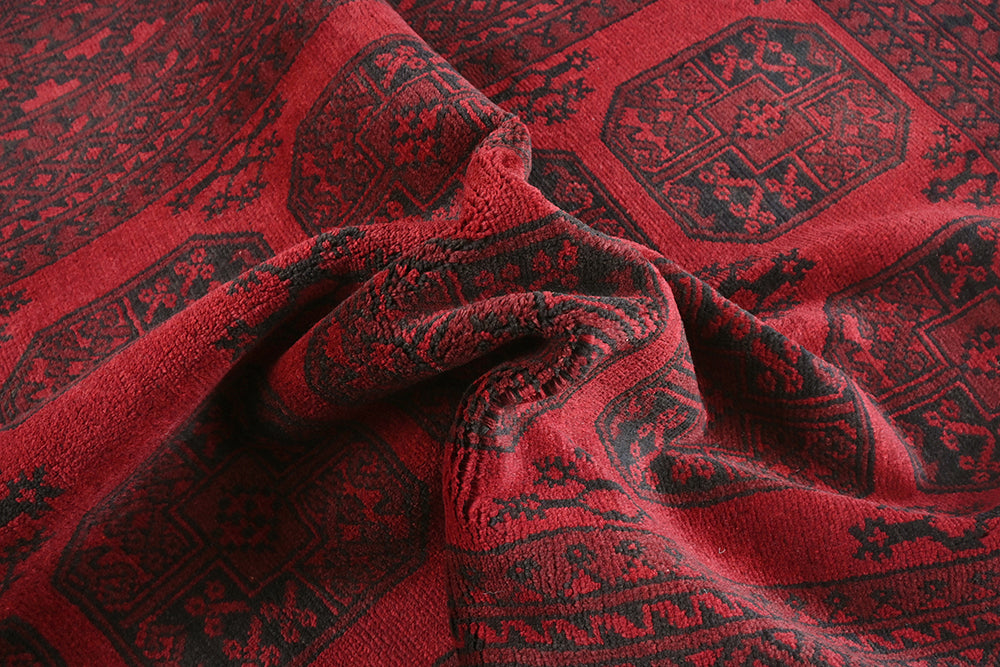 Red Afghan Rug PC 50652 - 2.41m X 1.61m
