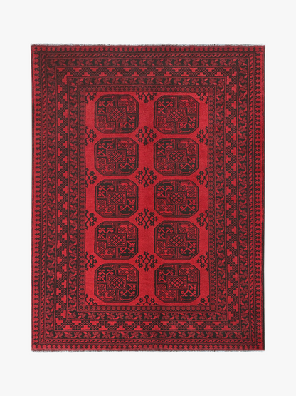 Red Afghan Rug PC 50653 - 2.45m X 1.63m