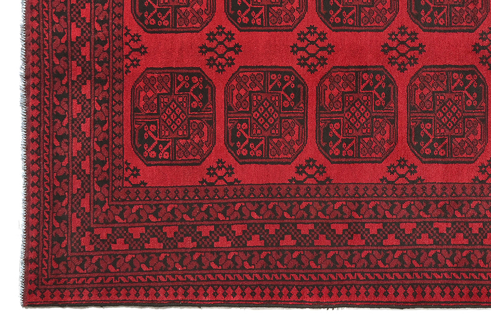 Red Afghan Rug PC 50653 - 2.45m X 1.63m