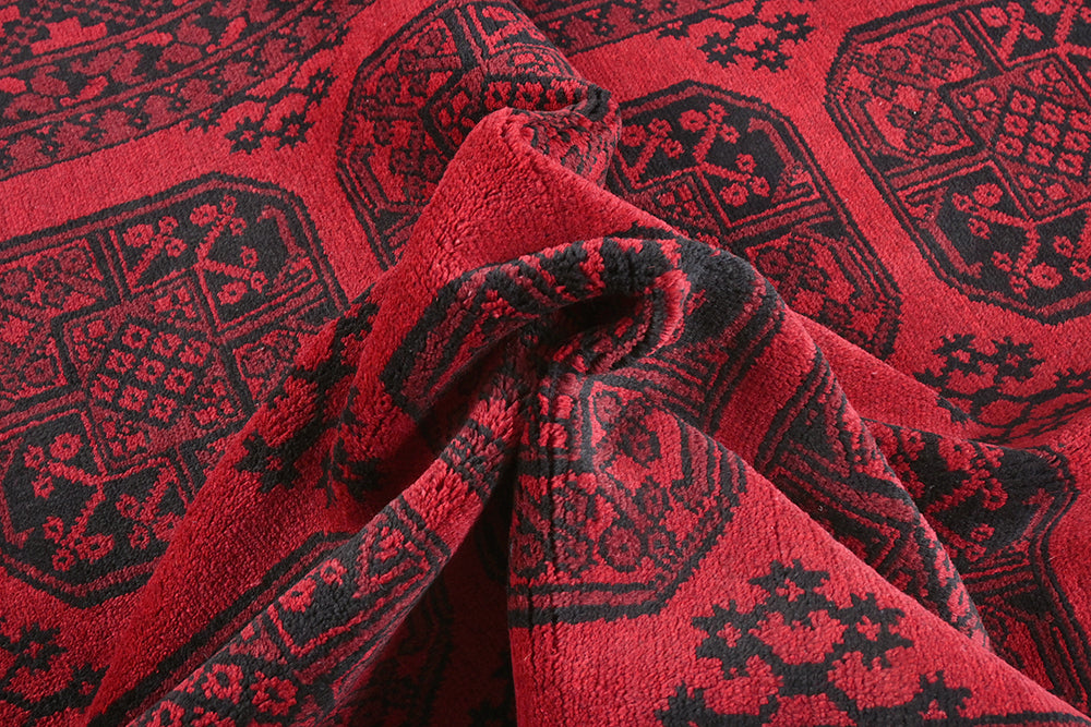 Red Afghan Rug PC 50653 - 2.45m X 1.63m