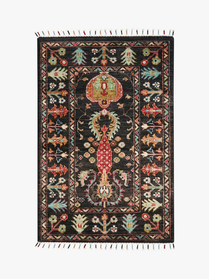 Sultani Black Rug PC 57567 - 0.94m X 0.63m