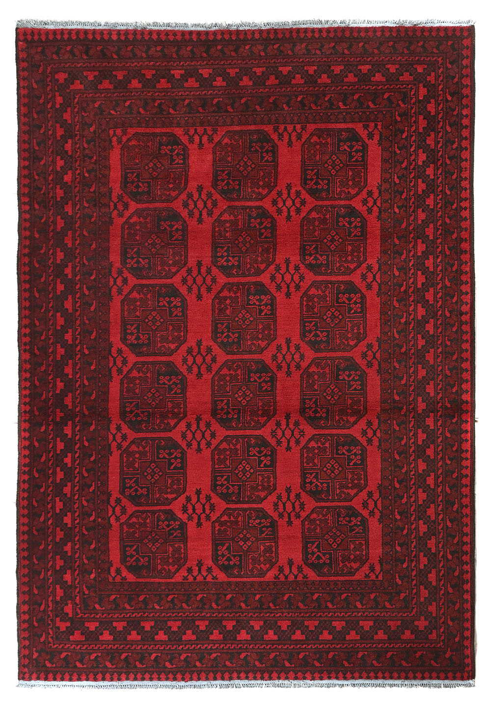 Red Afghan Rug PC 50644 - 2.88m X 1.97m