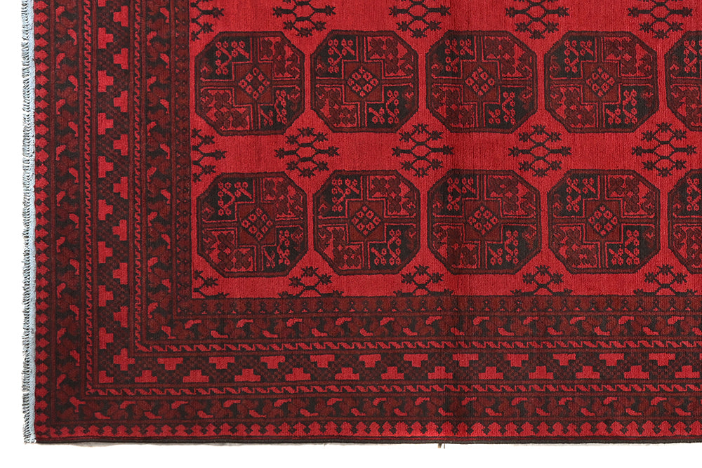 Red Afghan Rug PC 50644 - 2.88m X 1.97m