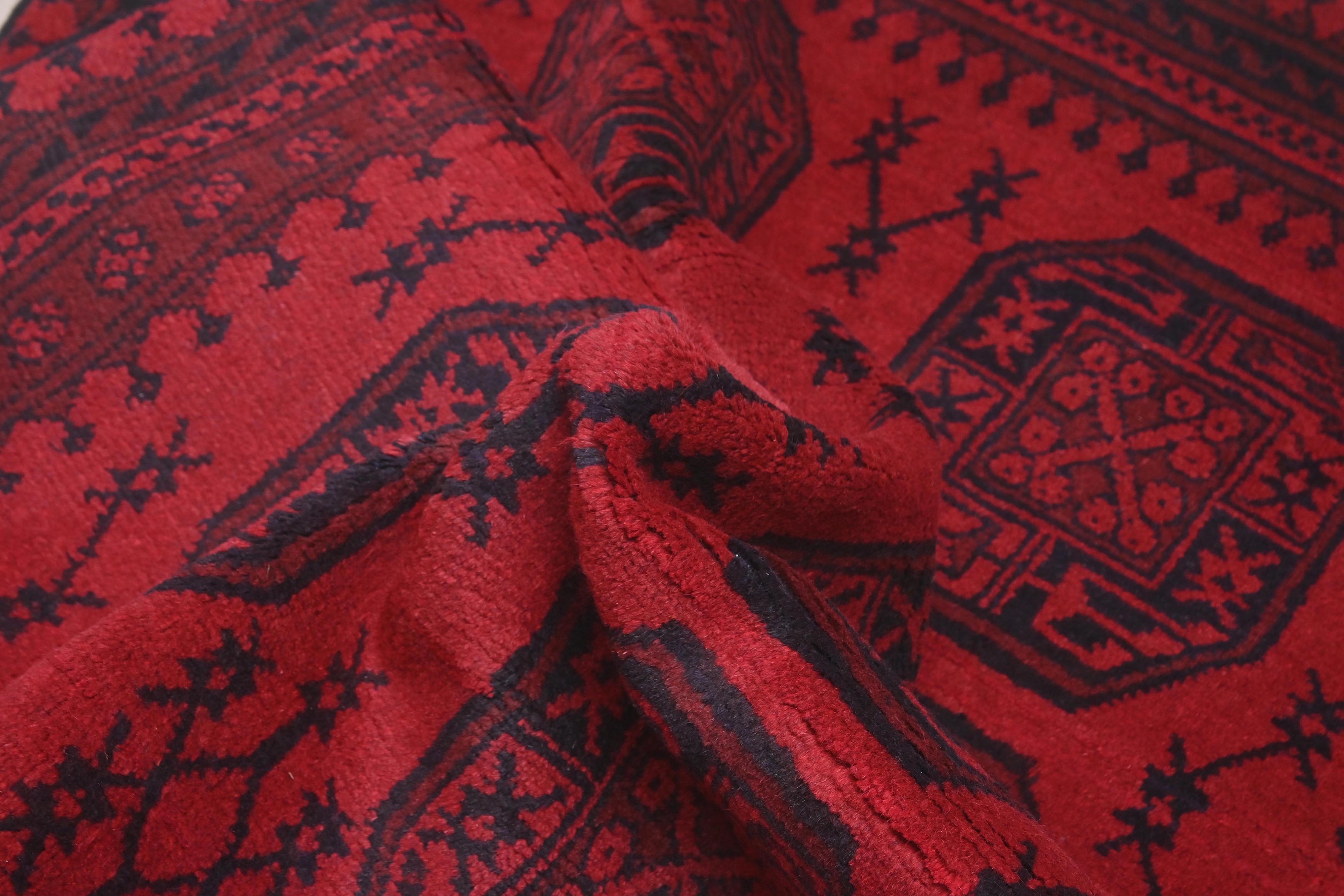 Red Afghan Red Rug PC 57769 - 1.80m X 1.15m