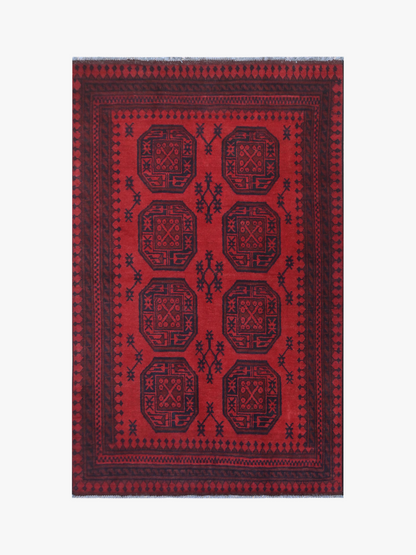 Red Afghan Red Rug PC 57771 - 1.79m X 1.15m