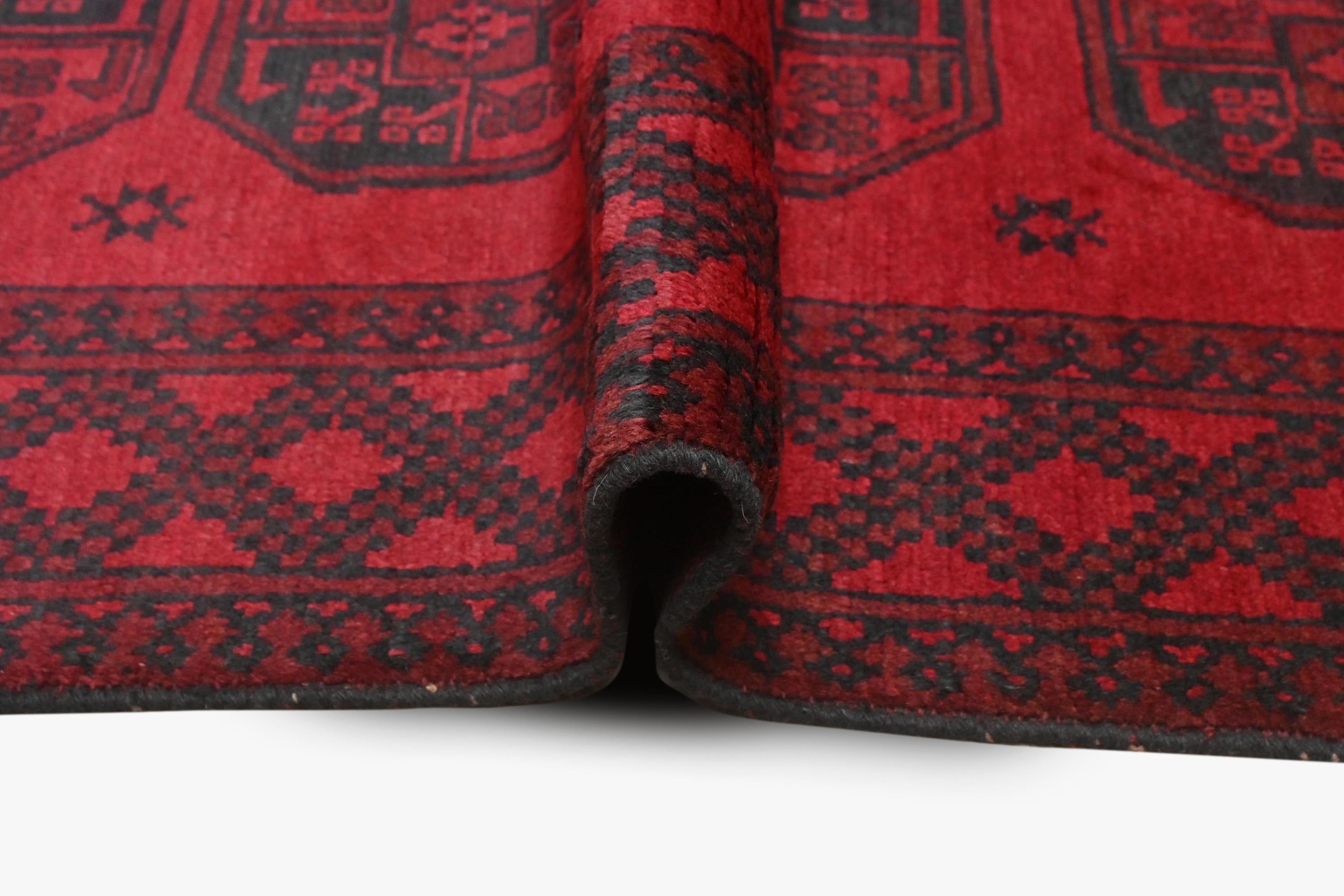 Red Afghan Red Rug PC 57766 - 1.71m X 1.21m