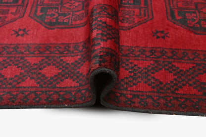 Red Afghan Red Rug PC 57766 - 1.71m X 1.21m