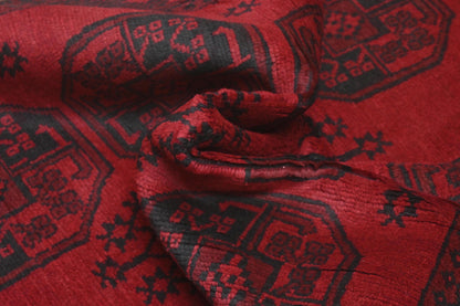 Red Afghan Red Rug PC 57766 - 1.71m X 1.21m