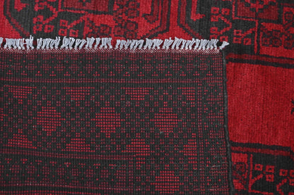 Red Afghan Red Rug PC 57766 - 1.71m X 1.21m