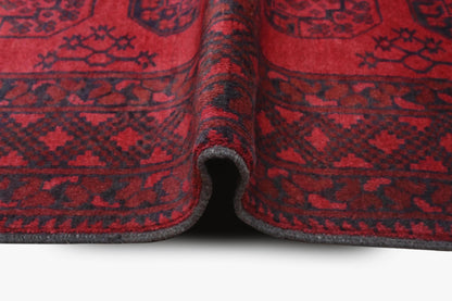 Red Afghan Red Rug PC 57765 - 1.76m X 1.32m