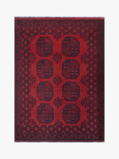 Red Afghan Red Rug PC 57764 - 1.77m X 1.28m