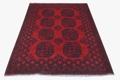 Red Afghan Red Rug PC 57764 - 1.77m X 1.28m