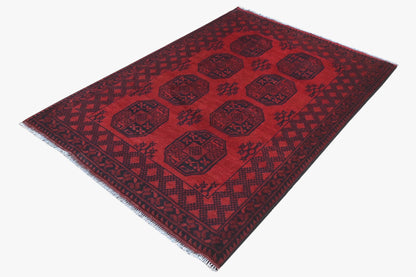 Red Afghan Red Rug PC 57764 - 1.77m X 1.28m