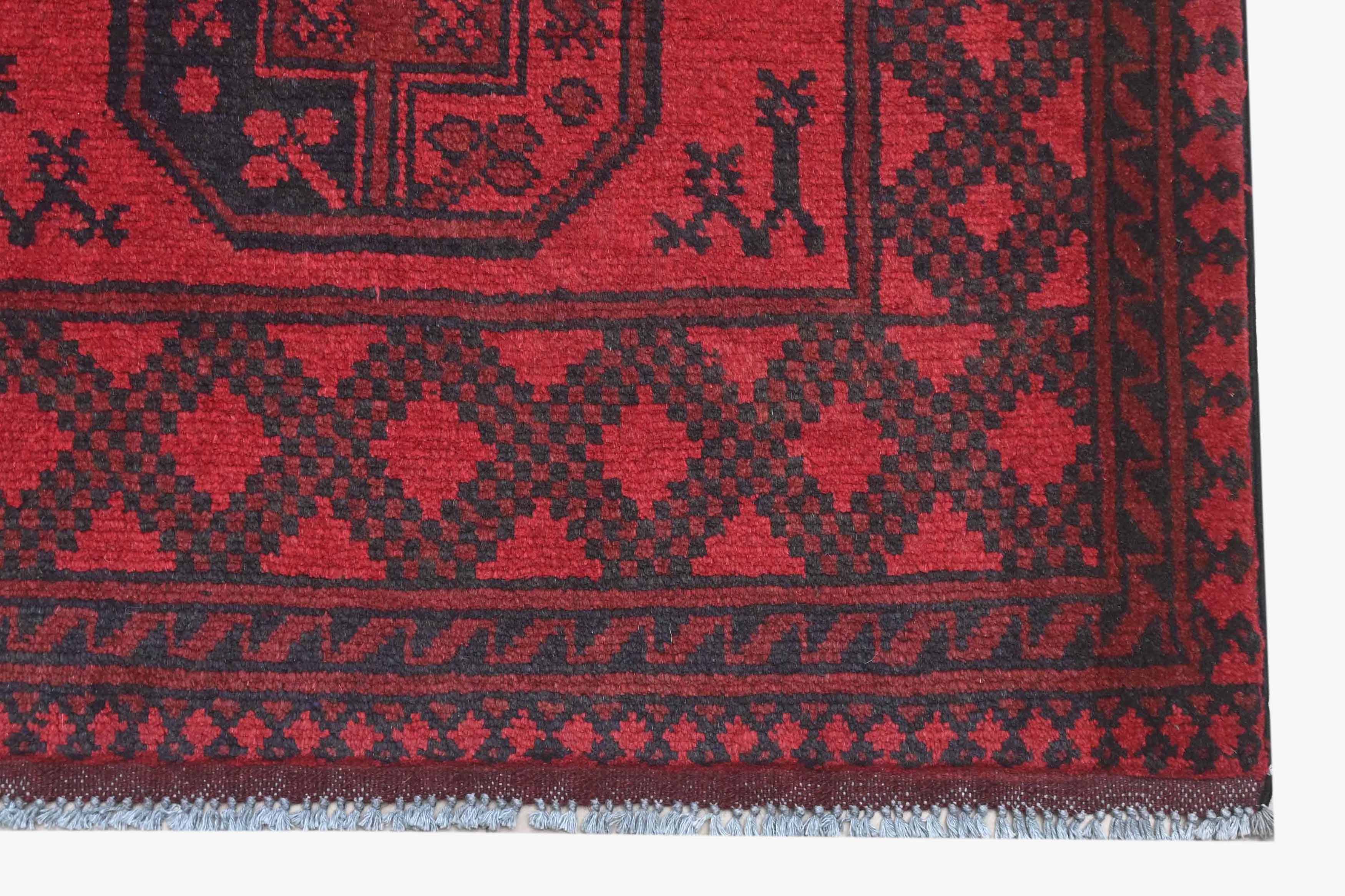 Red Afghan Red Rug PC 57768 - 1.89m X 1.28m