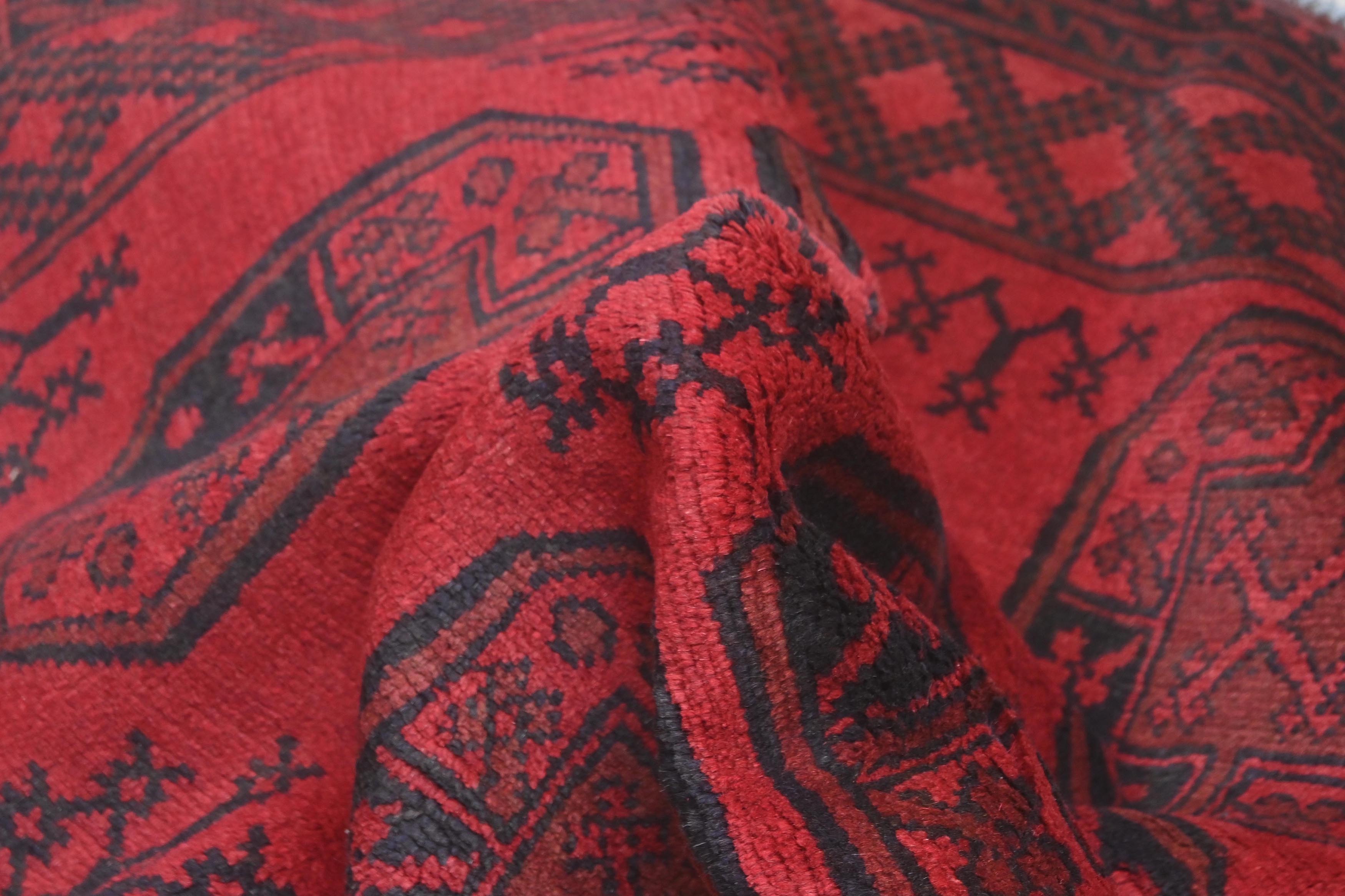 Red Afghan Red Rug PC 57768 - 1.89m X 1.28m