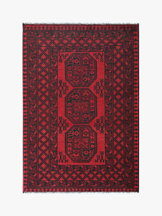 Red Afghan PC 50688 - 1.45 X 0.95